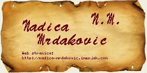 Nadica Mrdaković vizit kartica